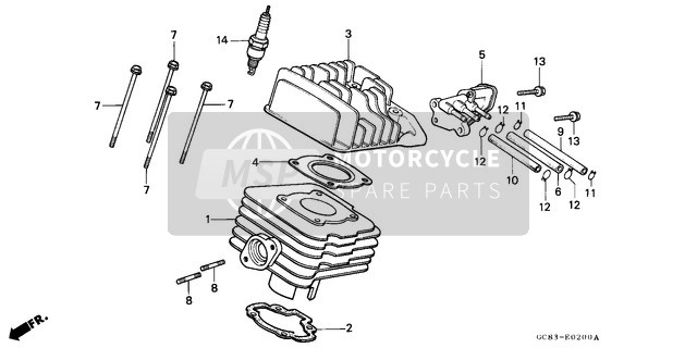 Honda NH80MS 1993 Cilindro/Testata per un 1993 Honda NH80MS